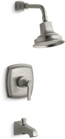 2.5 gpm Pressure Balance Bath and Shower Faucet Trim with Single Lever Handle in Vibrant Brushed Nickel