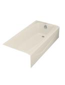 KOHLER Almond 60 x 30-1/4 in. Soaker Alcove Bathtub with Right Drain 