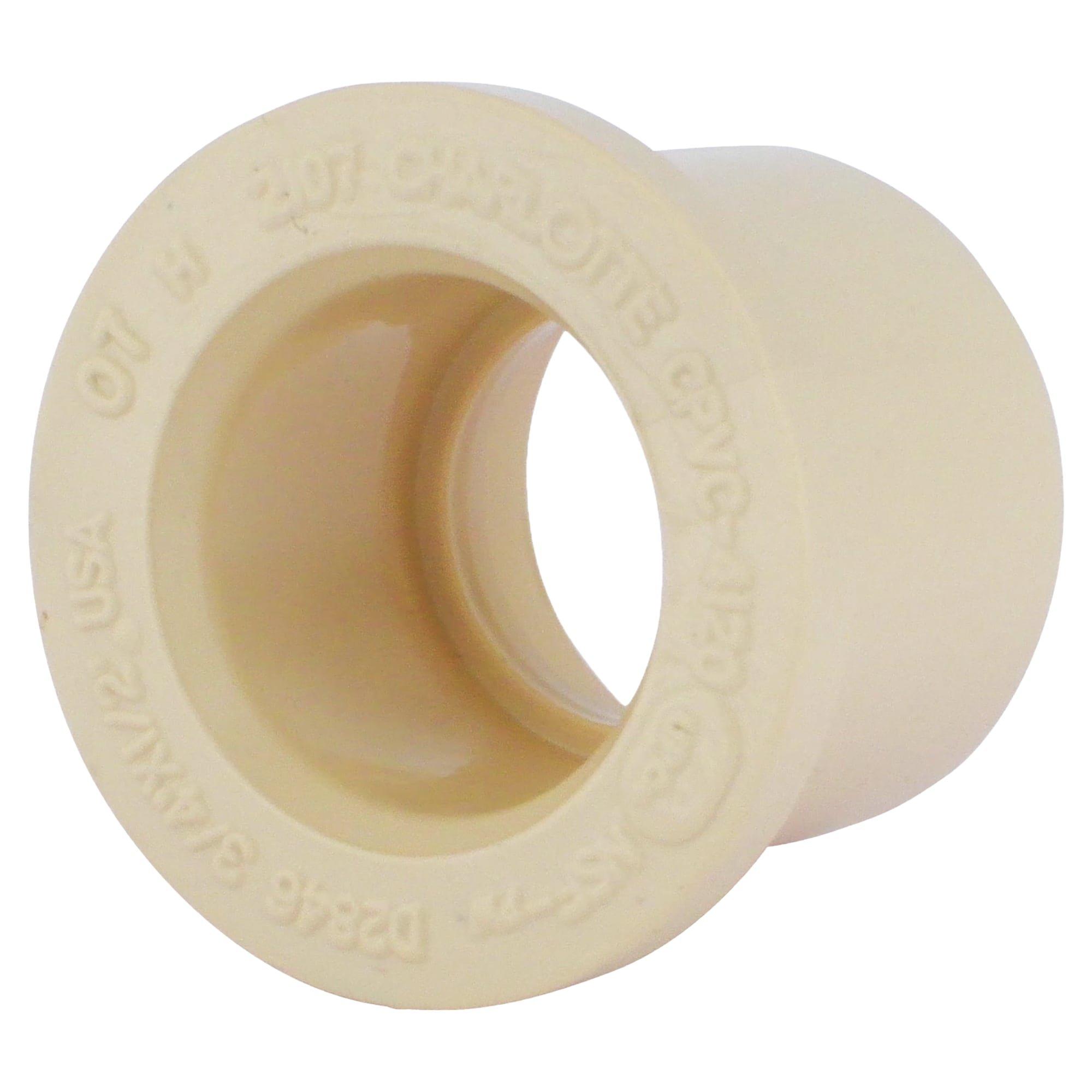 Cream Spigot x CTS Socket Reducing and Flush SDR 40 CPVC Bushing 