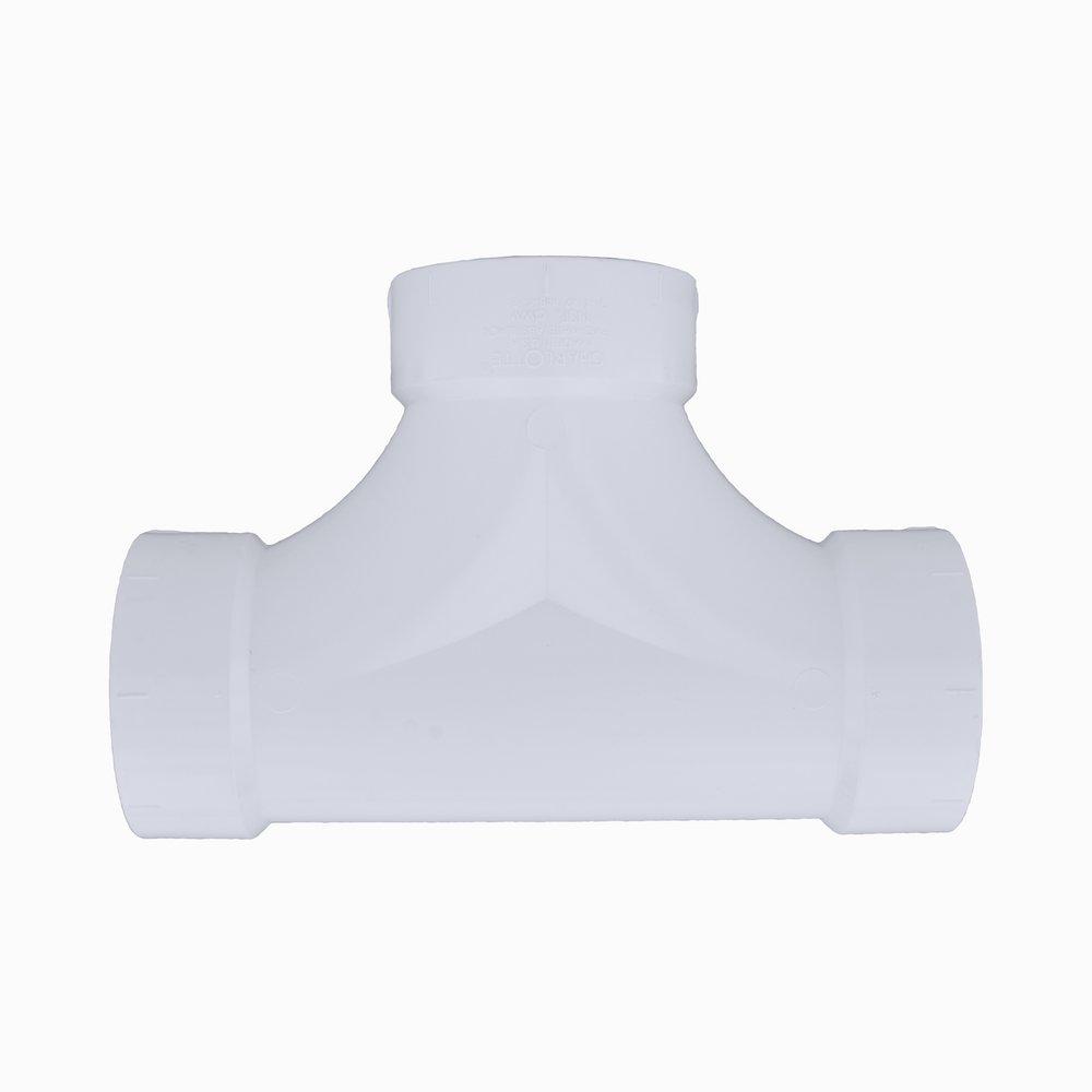 White PVC DWV 2-Way Cleanout Tee 