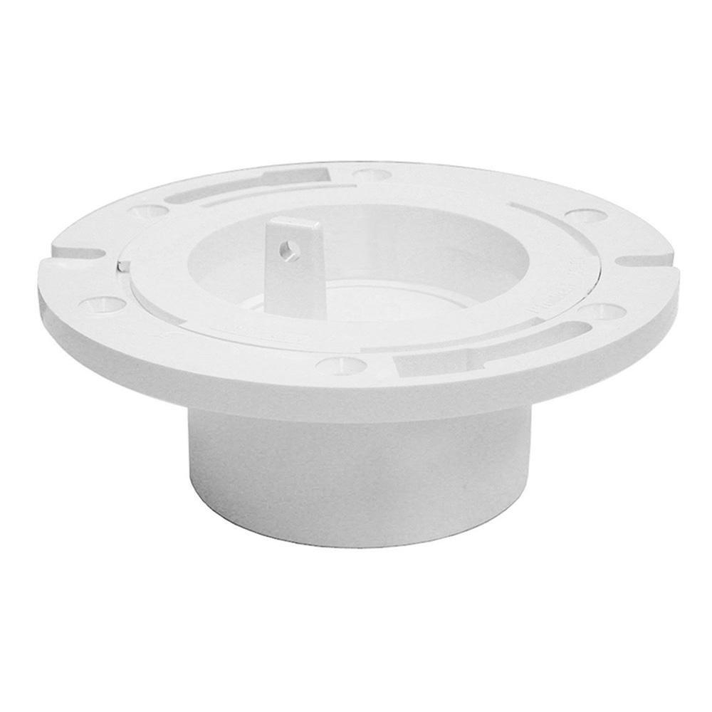 3 in. x 4 in. Plumbfit PVC Closet Flange with Plastic Swivel Ring and Knockout 