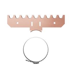2 in. x 9 in. Copper Bonded Steel Pipe Support Bracket with 1/2 in. Notches and 4 in. Stainless Steel Band
