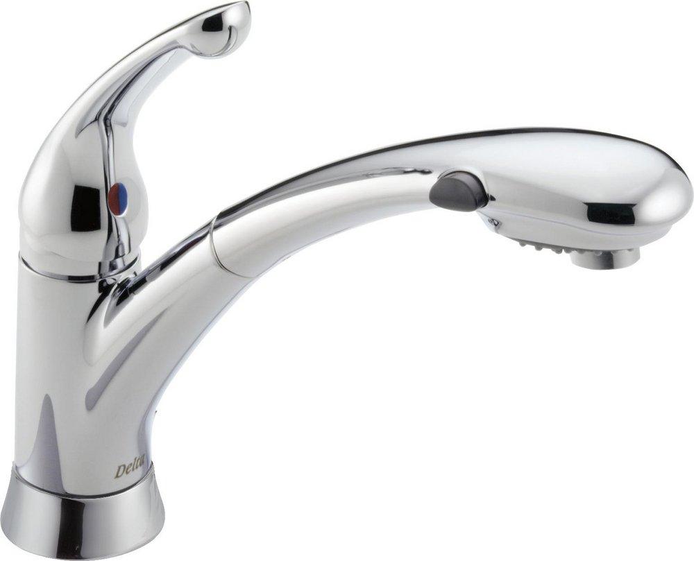 Delta Faucet Chrome Single Handle Pull Out Kitchen Faucet 