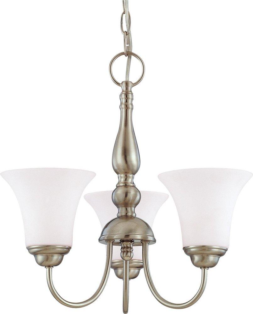 NUVO Brushed Nickel 16 in. 60W 3-Light Medium Incandescent Chandelier 