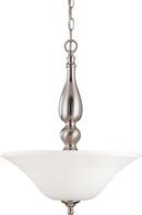 NUVO Brushed Nickel 20 in. 60W 3-Light Hanging Pendant Light Fixture 