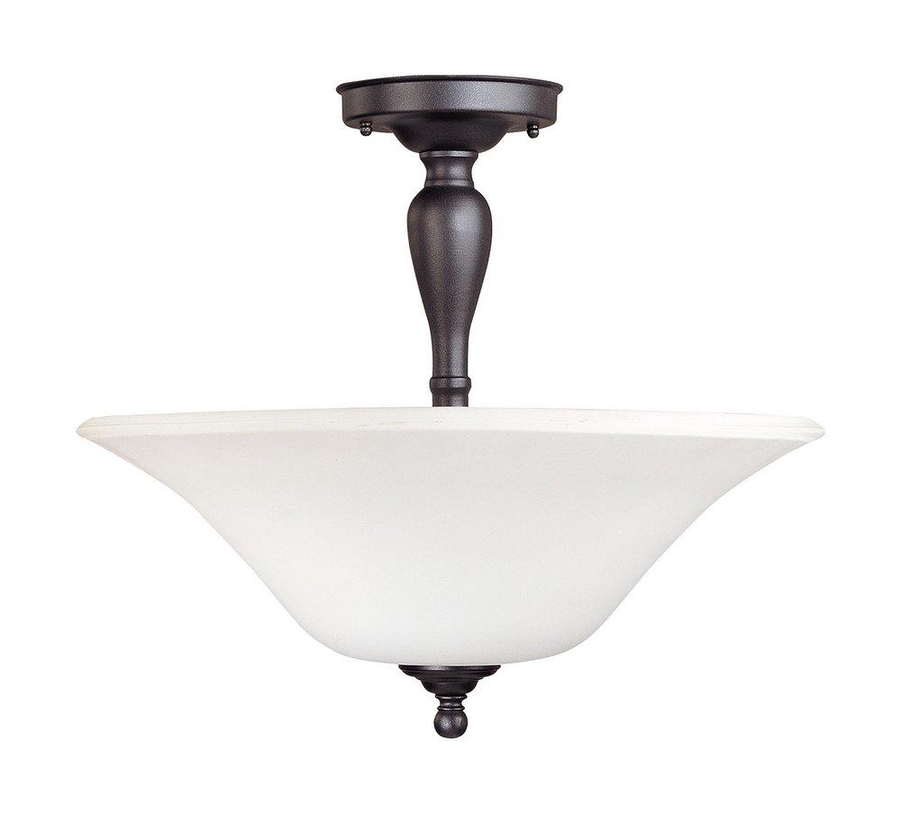 NUVO Dark Chocolate Bronze 60W 3-Light Semi-Flushmount Ceiling Fixture 