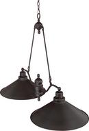 NUVO Mission Dust Bronze 150W 2-Light Island Pendant Light Fixture 