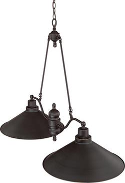 150W 2-Light Island Pendant Light Fixture in Mission Dust Bronze