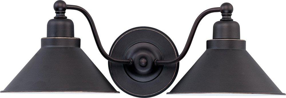 NUVO Mission Dust Bronze 2 Light 100W Wall Sconce with Metal Shade 