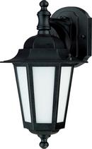 13 in 13W 1-Light Compact Fluorescent GU24 T2 Coil Outdoor Wall Lantern in Textured Black