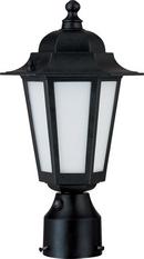 13W 1-Light Outdoor Post Lantern with Photocell and Frosted Glass in Textured Black