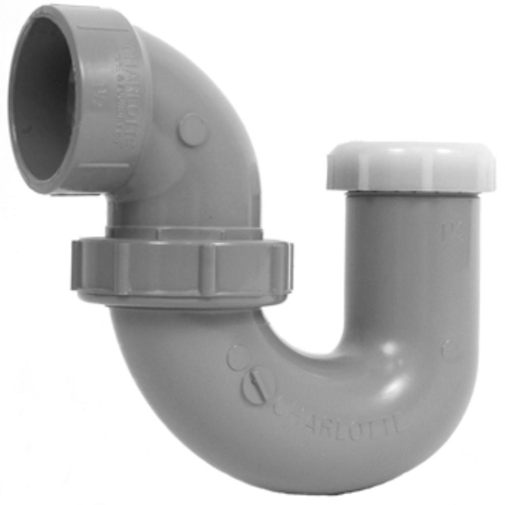 Dark Grey ChemDrain CPVC Union P-Trap with Plastic Nut 