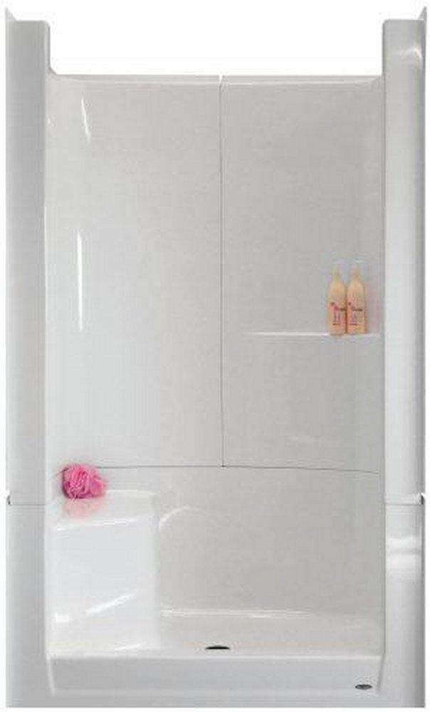 Warm Rain White 48 x 36 x 81 in. Alcove Shower Unit 