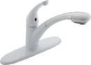 Delta Faucet White Single Handle Pull Out Kitchen Faucet 