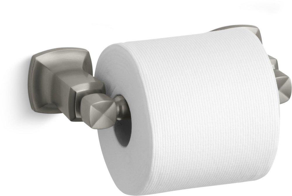 KOHLER Vibrant&reg; Brushed Nickel Wall Mount Toilet Tissue Holder 