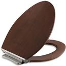 Elongated Closed Front Toilet Seat in Light Antique Walnut