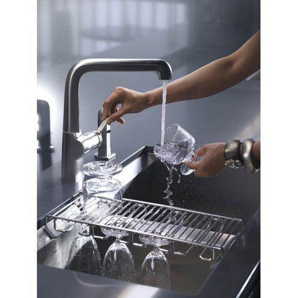 KOHLER Vibrant&reg; Stainless Single Handle Kitchen Faucet 