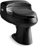 1 gpf Elongated Wall Mount Toilet in Black Black with Left-Hand Trip Lever