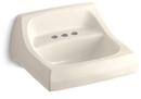 Wall Mount Bathroom Sink with Overflow in Almond