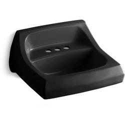 21-1/4 in. Wall Mount Rectangular Vitreous China Bathroom Sink in Black Black&trade;