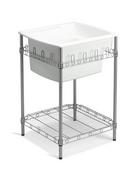 Sterling White 25 x 22 in. Top- Mount Single Bowl Utility Sink with Stand 