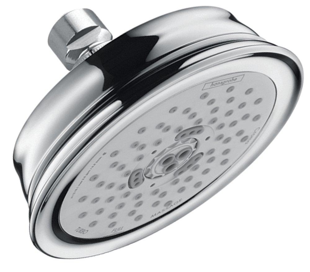 Hansgrohe Polished Chrome Multi Function Full, Intense Turbo and Pulsating Massage Showerhead 