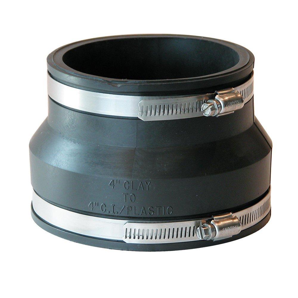 Fernco Clamp Plastic Coupling with Stainless Steel Band 