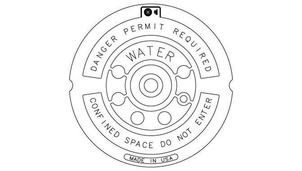 EJ Grey 1-Hole Cover Sanitary Sewer Danger Permit Required 