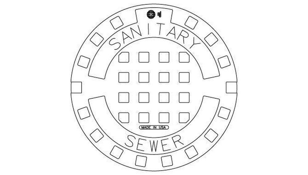EJ Asphalt Black Gray Iron Sanitary Solvent Weld Cover 