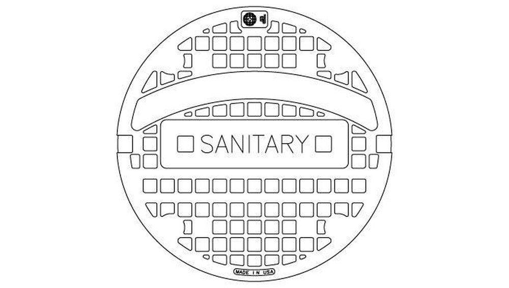 EJ Asphalt Black Gray Iron Sanitary Cover 