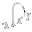 Two Handle Kitchen Faucet with Side Spray in Chrome