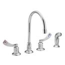 Two Handle Wristblade Deck Mount Service Faucet in Chrome Plated
