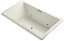 72 x 42 in. Air Bath Drop-In Bathtub with Center Drain in Biscuit