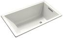 KOHLER White 72 x 42 in. Soaker Drop-In Bathtub Center Drain 