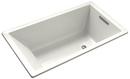 KOHLER White 66 x 36 in. Soaker Drop-In Bathtub with End Drain 