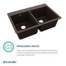 Elkay Black 33 x 22 in. No Hole Composite Double Bowl Drop-in Kitchen Sink 
