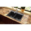 Elkay Black 33 x 22 in. No Hole Composite Double Bowl Drop-in Kitchen Sink 