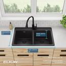 Elkay Black 33 x 22 in. No Hole Composite Double Bowl Drop-in Kitchen Sink 