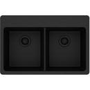 Elkay Black 33 x 22 in. No Hole Composite Double Bowl Drop-in Kitchen Sink 