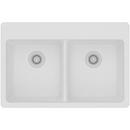 Elkay White 33 x 22 in. No Hole Composite Double Bowl Drop-in Kitchen Sink 
