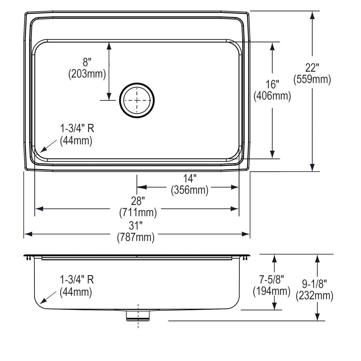 Elkay White 33 x 22 in. No Hole Composite Double Bowl Drop-in Kitchen Sink 
