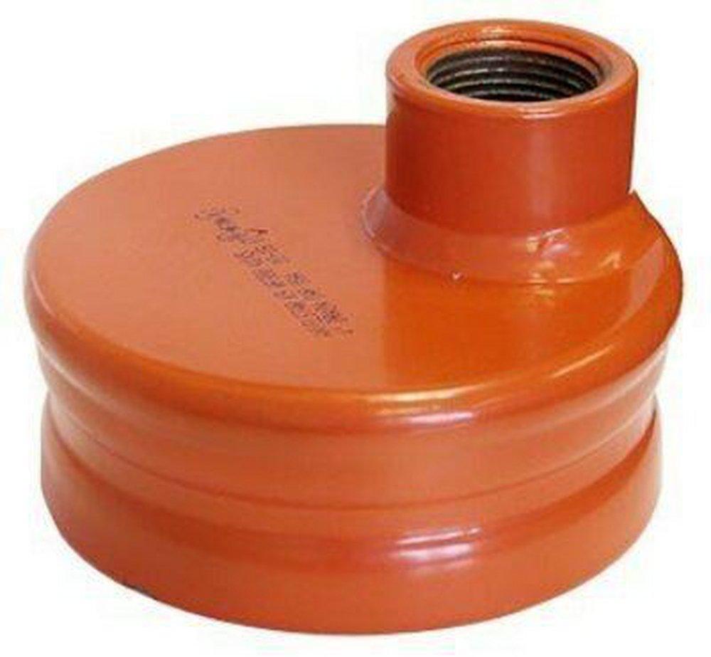 Texas Manufacturing Orange Grooved Painted Domestic Ductile Iron Drain Cap 