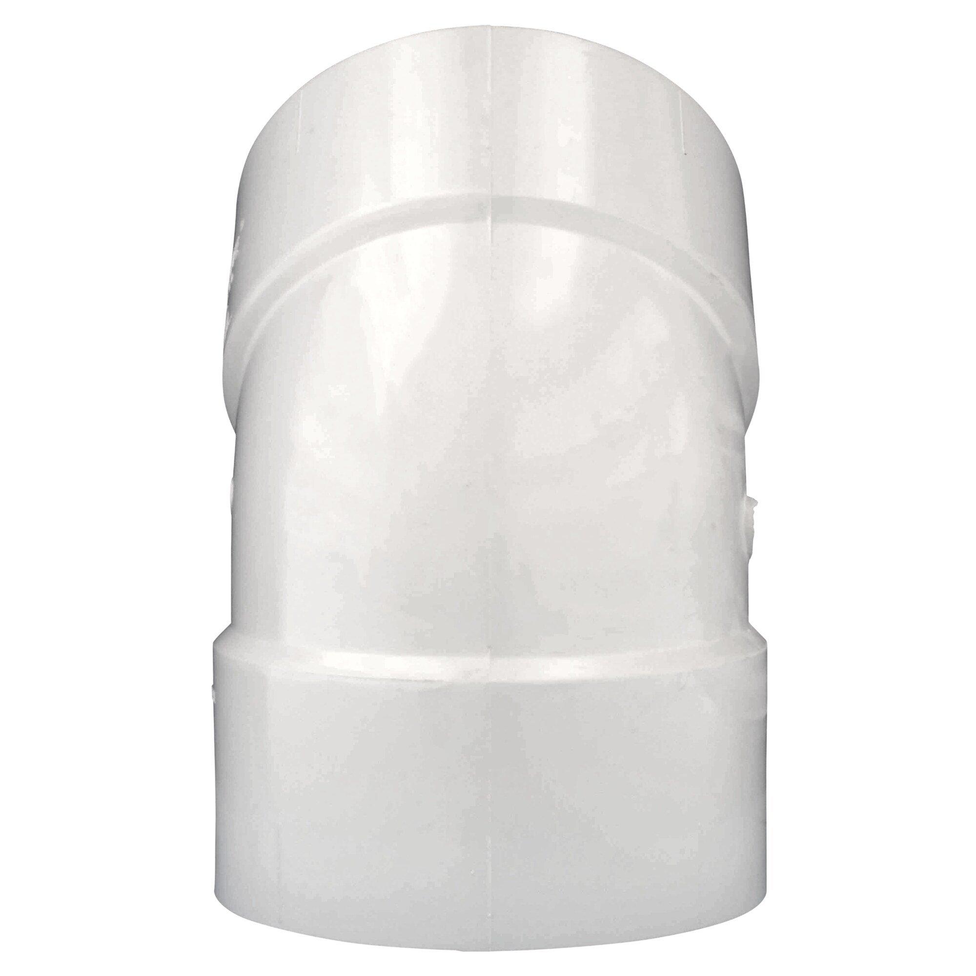 White Hub Plastic 45 Degree DWV Elbow 
