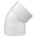 White Hub Plastic 45 Degree DWV Elbow 