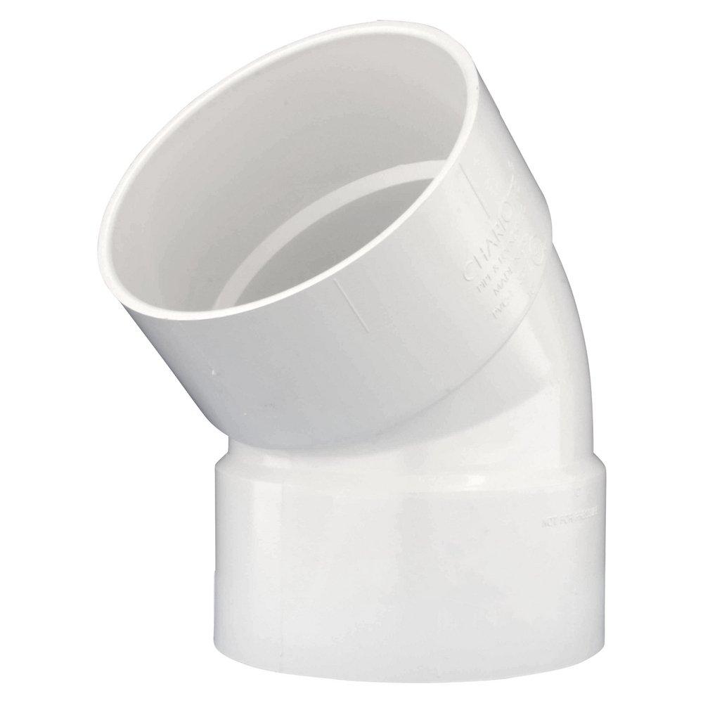 White PVC DWV 45&deg; Elbow 