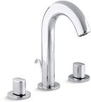 3-Hole Deckmount Widespread Lavatory Faucet with Double Knob Handle in Polished Chrome