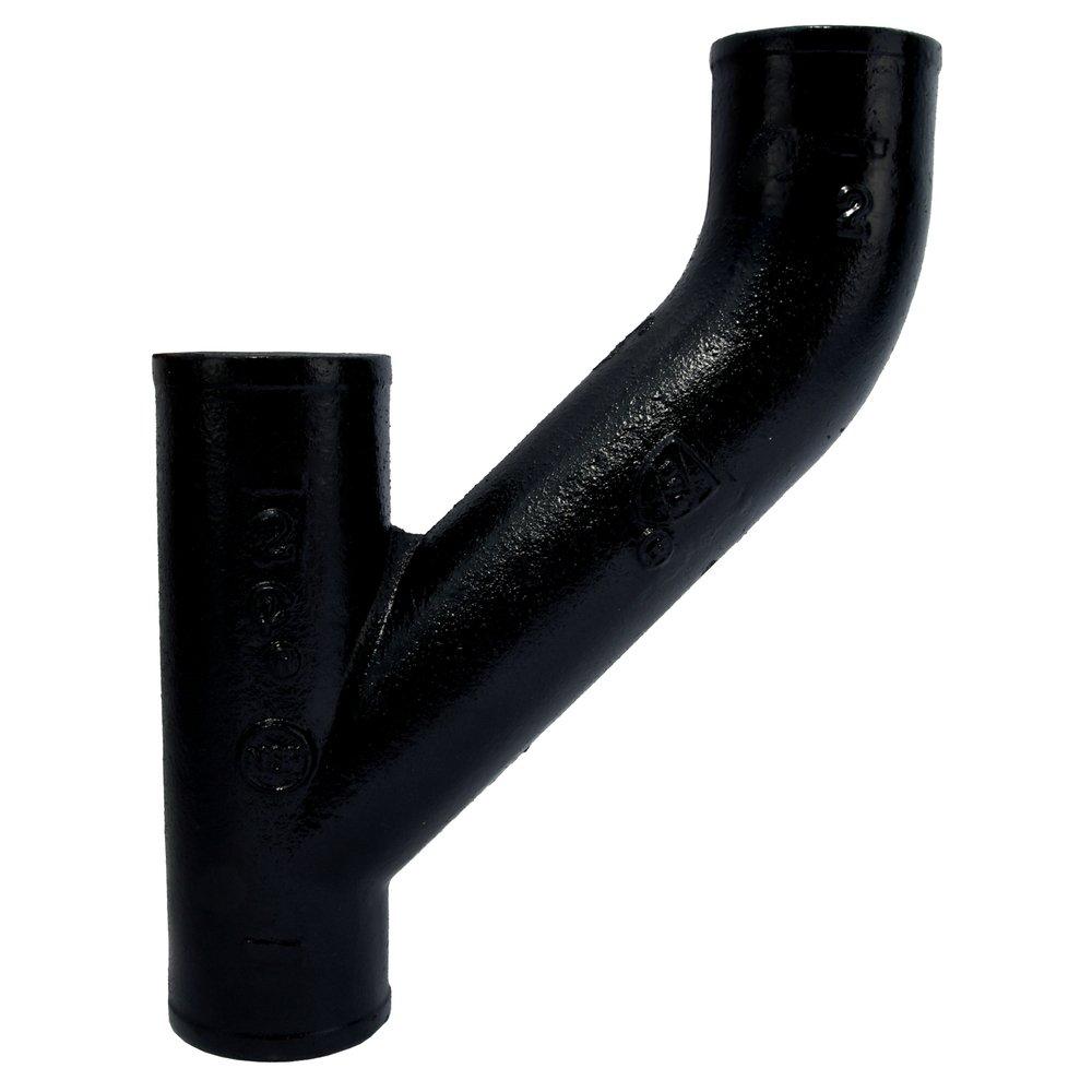 Black No Hub Cast Iron Upright Wye 