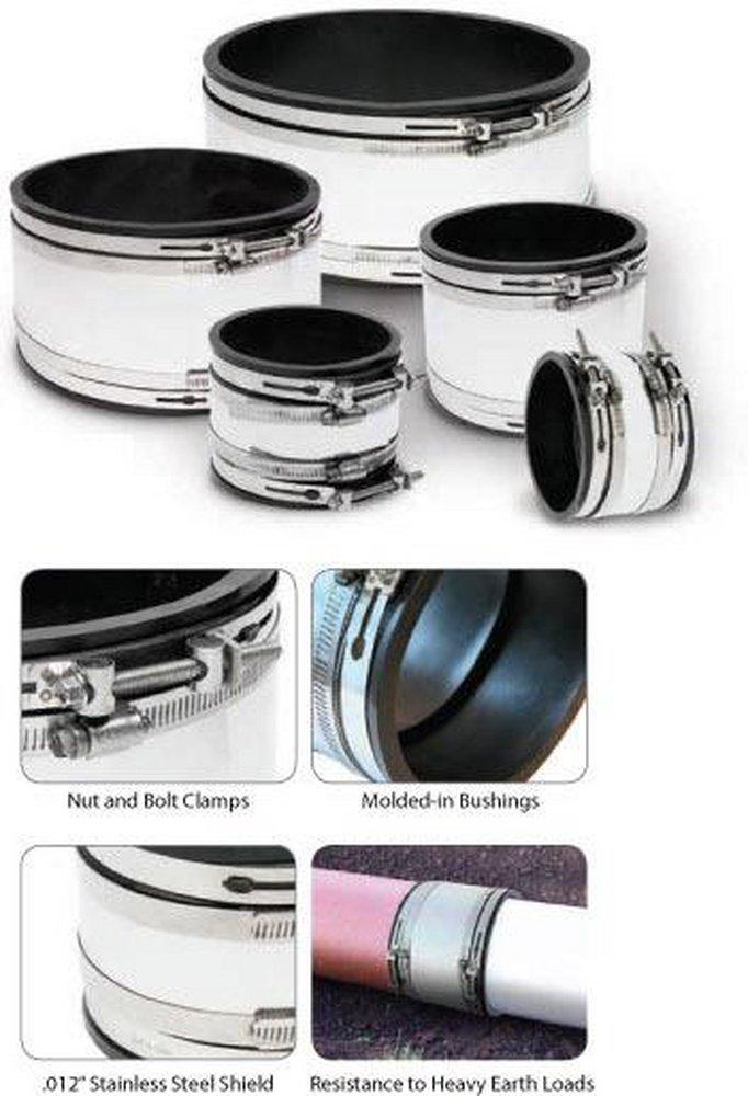 Fernco Concrete x Cast Iron Plastic Flexible Coupling 