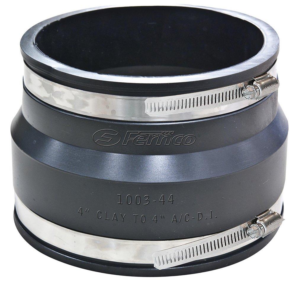 Fernco Clay x Asbestos Cement Fiber and Ductile Iron Flexible Coupling 