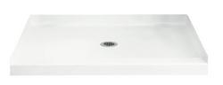 60 x 36 in. Shower Base with Center Drain in White